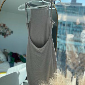 Aritzia Taupe Backless Bodycon Dress